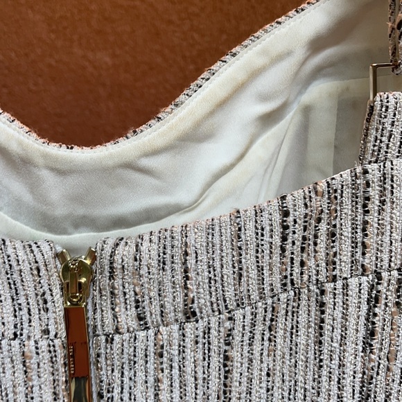 TED BAKER A-line dress in shimmering neutrals. - Picture 3 of 4